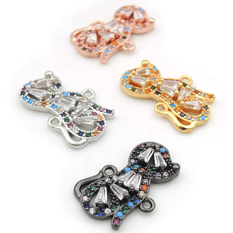 

18*11*3mm Micro Pave CZ Of Mixing Colors Dog Connector Fit For Women As DIY Bracelets Accessory