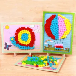 2022 New Child Toy DIY Hairball Handicrafts Girl Gifts Sticky Paper Painting Kindergarten Material Kids Crafts Toys For children