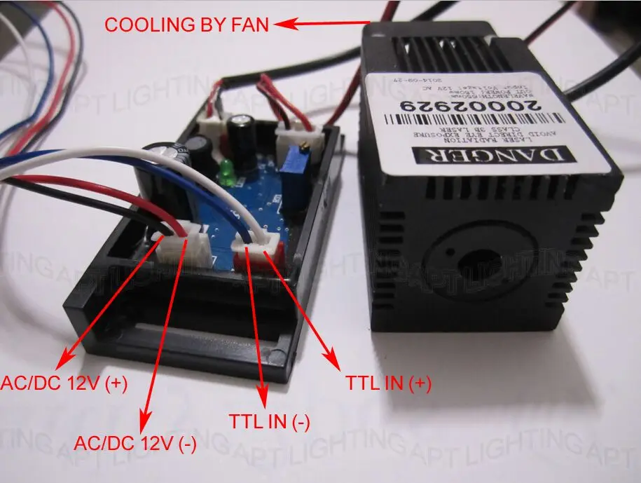 New Real 150mW12V 650nm Red laser module With TTL driver board and Fan stage laser laser diode