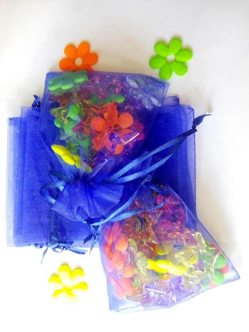 25x35cm 500pcs/lot Christmas Organza Bags Royal Blue Drawstring Bag Pouch For Food/jewelry/candy Gift Bag Small Packaging Bags