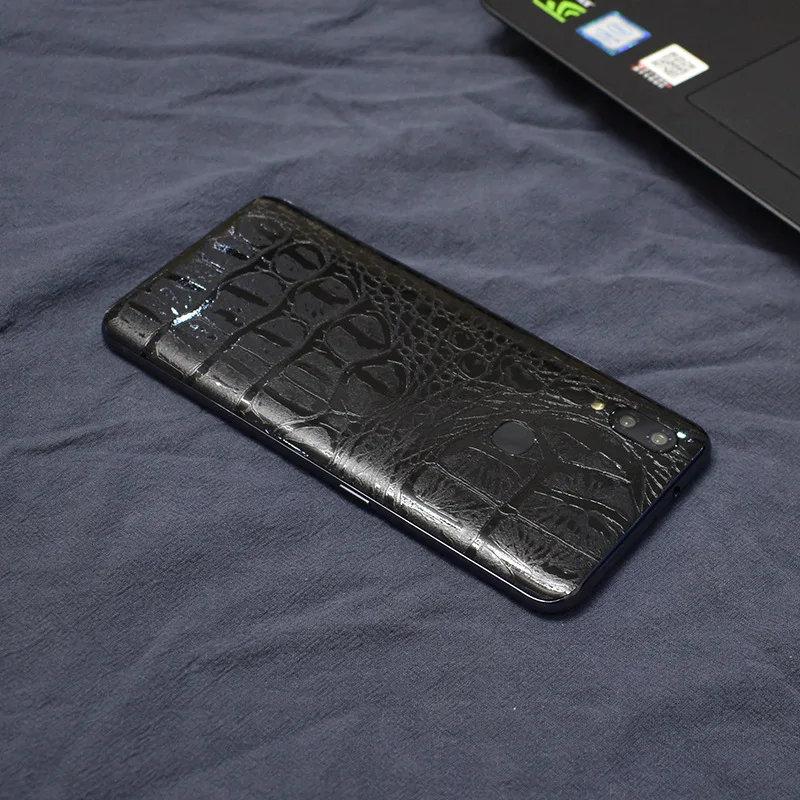 3D Crocodile Grain Camo Leather Skin Film Wrap Skin Phone Back Paste Snakeskin Grain Protective Sticker For Vivo NEX A/S