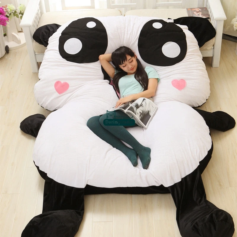 Dorimytrader 200cm X 150cm Cartoon Panda Beanbag Large Plush Soft Stuffed Bed Carpet Sofa Tatami Nice Gift Free Shipping DY60341