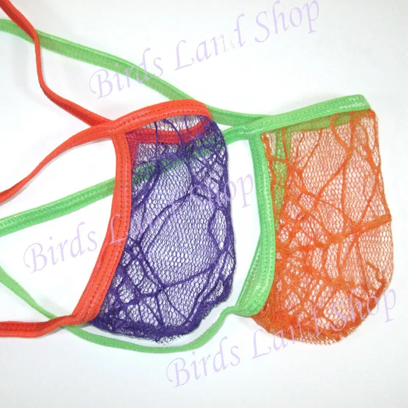 

Hot MEN STRING POSING POUCH Thong C-thru Spider Net G3679 Push forward