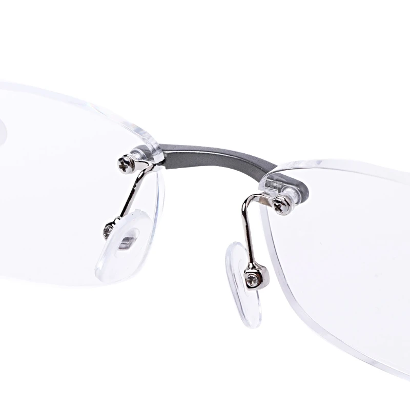 Aluminum Alloy Rimless Reading Glasses Presbyopic Eyeglass Resin Lens +1.0 to +3.5