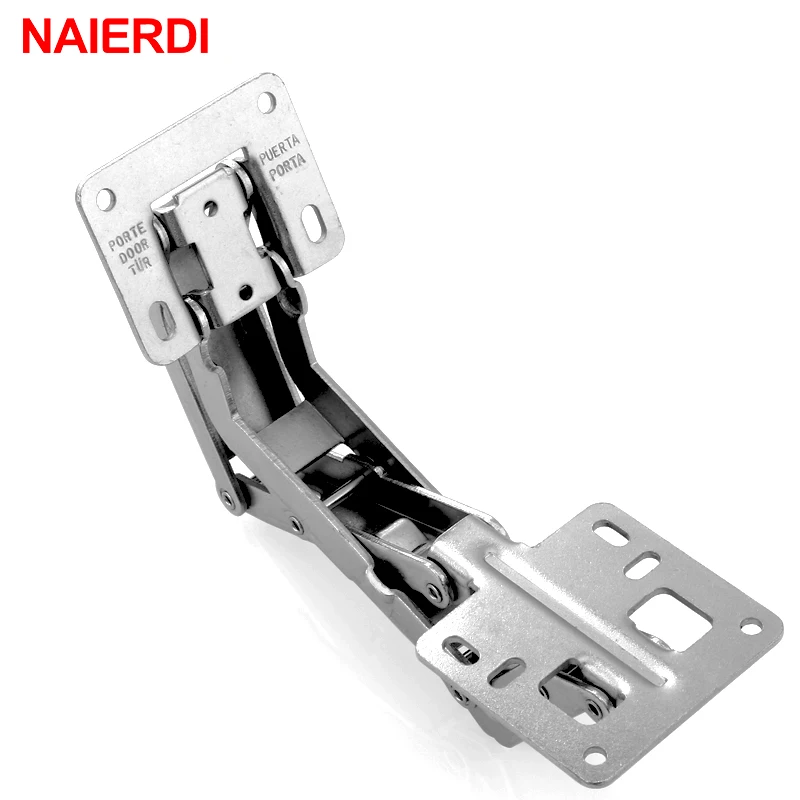 NAIERDI 165/170/175 Degree Hinge No-Drilling Hole Spring Angle Hinges For Cabinet Cupboard Door Thick Board Furniture Hardware