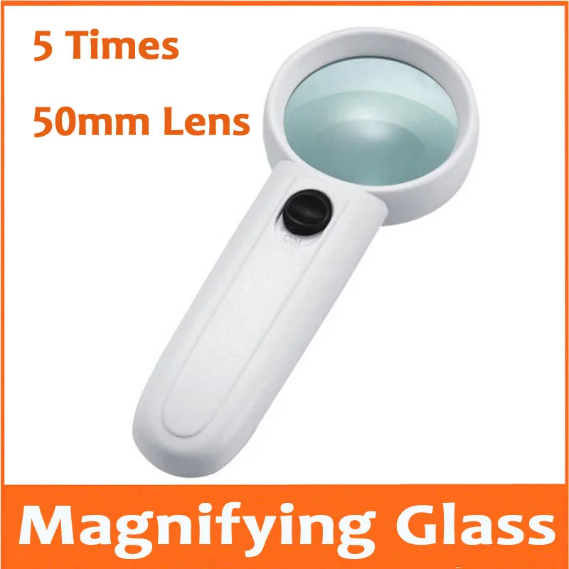 5X 50mm Insects Viewer for Children Handheld LED Illuminated Magnifier 5 Times Reading Magnifying Glass for Mobile Phone Repair