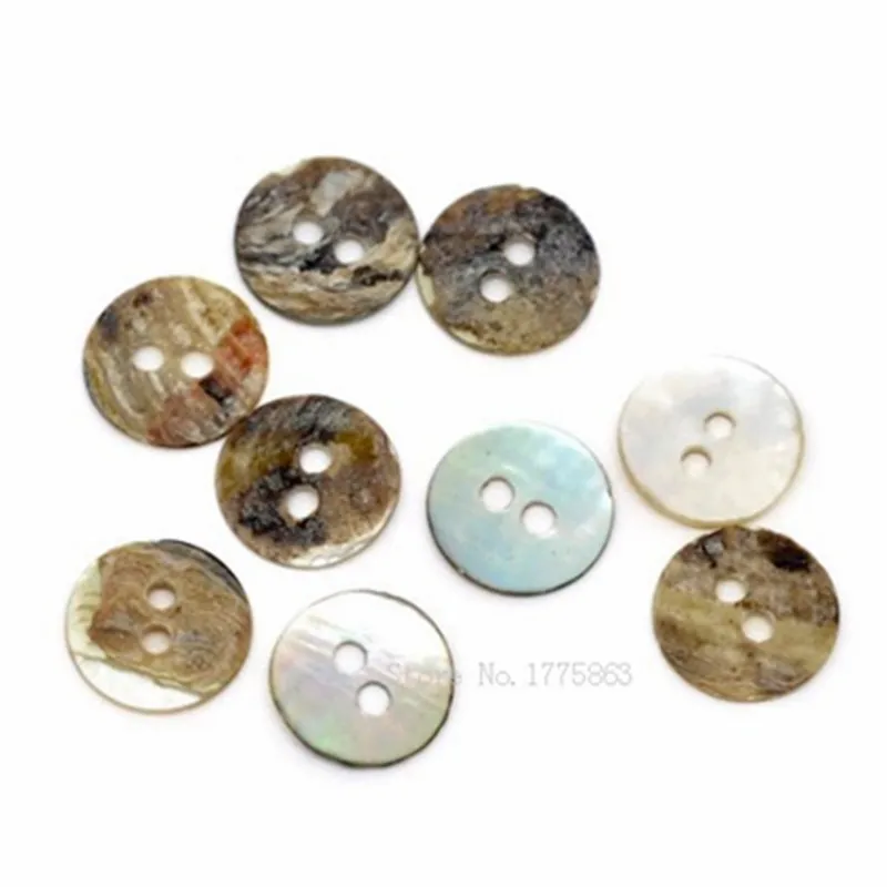 50Pcs11mm Mother of Pearl round Buttons for Sewing, Scrapbooking, Embelishments, Crafts 7NK32