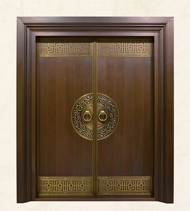 

Bronze door security copper entry doors antique Copper Retro Door Double Gate Entry Doors H-c14