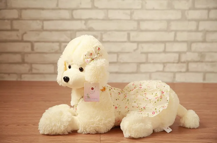 

stuffed animal white beige dog poodle plush toy about 45cm dog soft doll b1986