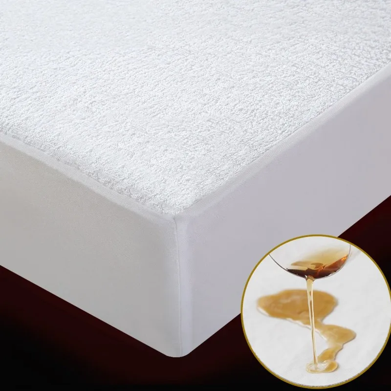 Terry Waterproof Mattress Cover /Mattress Protector Cover For Bed Wetting And Bed Bug Breathable Bed Sheet with an elastic band