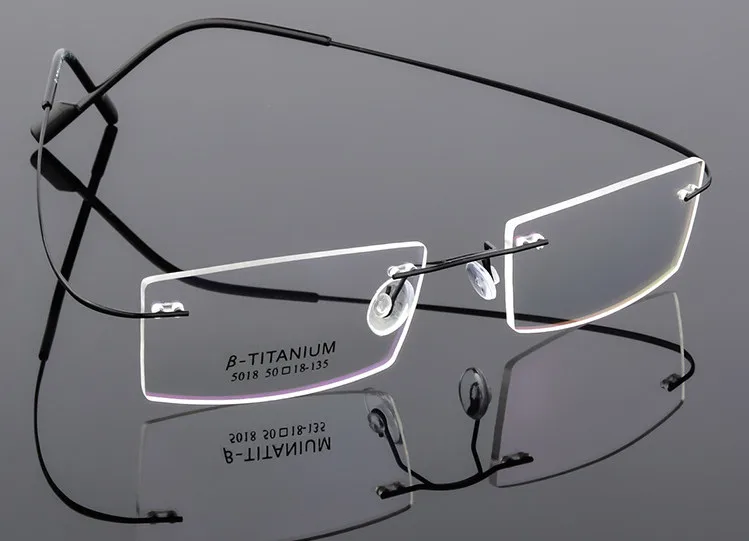 Ultra-light rimless Optical frame men women Titanium Alloy eyeglasses frame Myopia Prescription glasses frames 9 colors