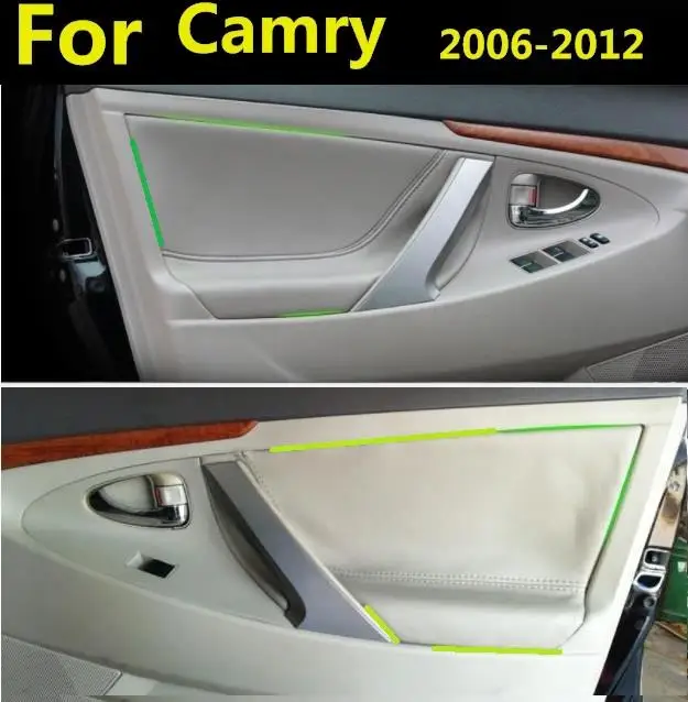 4Pcs/SET Microfiber Leather Car Door Armrest Panel Protective Cover For Toyota Camry 2006-2012 with Mount Fittings