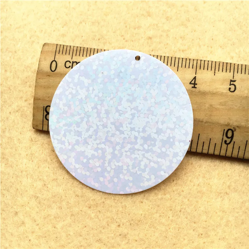 100pcs Laser White Large Sequins 3-5cm PVC round ring heart Loose Sequins Paillettes sewing diy craft cloth material