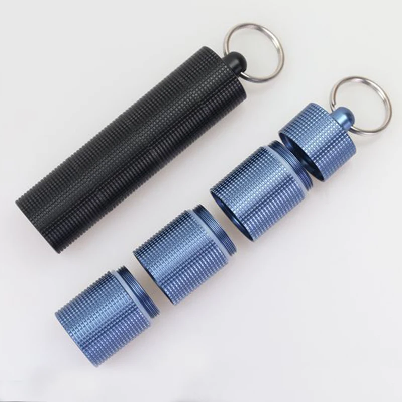 1PC  High Capacity Multi-cell Storage Bottle EDC Outdoor Portable Small Waterproof Sealed Pill Medicine Bottle Box Keychain Tool