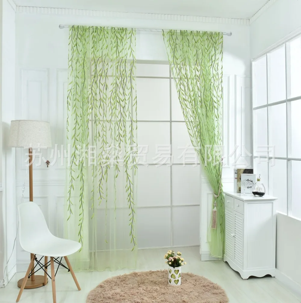 Modern Curtains for Living Room Transparent Tulle Curtains Window Drapes Sheer curtains for living Room Wicker Offset Screen