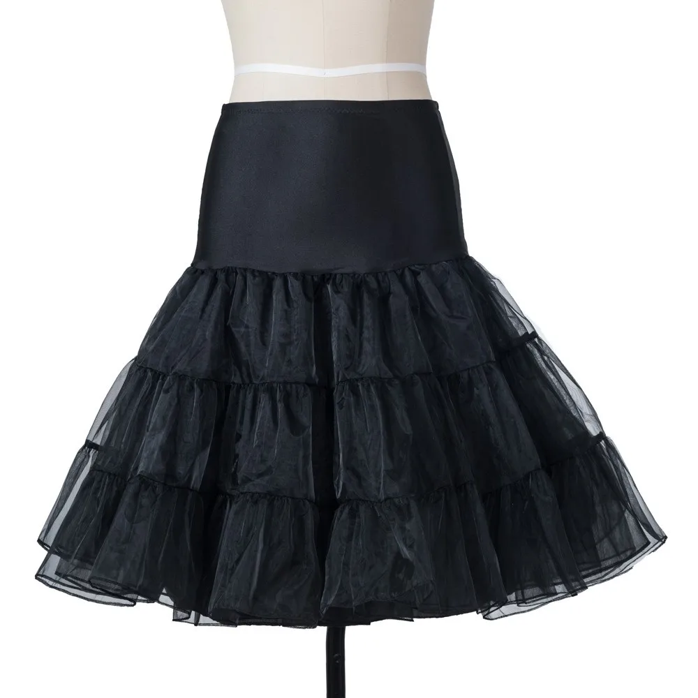 Enagua corta de Organza para Halloween para mujer, Lolita, Rockabilly, volantes, Vintage, 50s, tutú de crinolina, debajo de la falda, 26 ", Cosplay