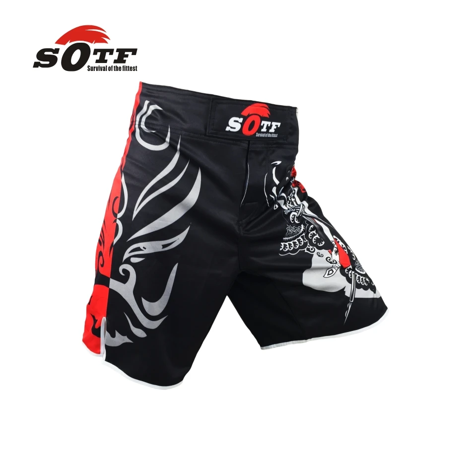 SOTF mma shorts boxing muay thai boxing trunks tiger muay thai kickboxing fight wear guan yu China\'s wind SOTF mma pretorian