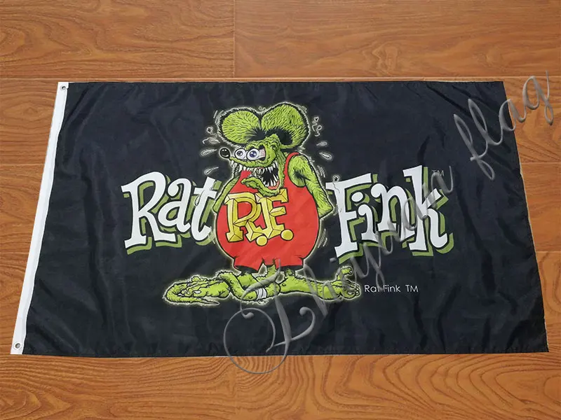 custom 90x150cm Rat Fink Flag with grommet outdoor and indoor banner flag