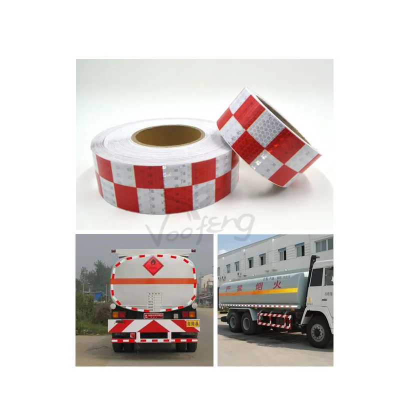 Roadstar 5cmx10m Checkered Reflective Sticker Safety Warning Conspicuity Tape Film Sticker For Road Caution