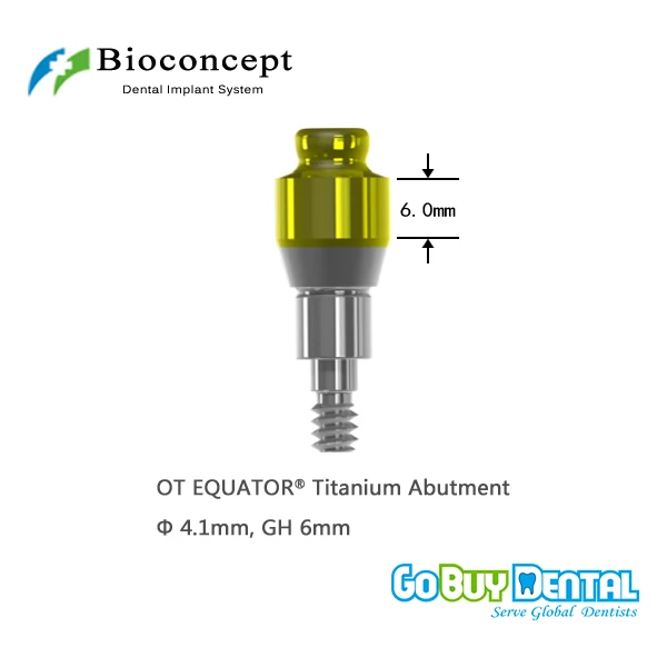 OT EQUATOR Titanium Abutment, D4.1mm, GH 6mm, for Staumann Bone Level RC Implant 134260-1