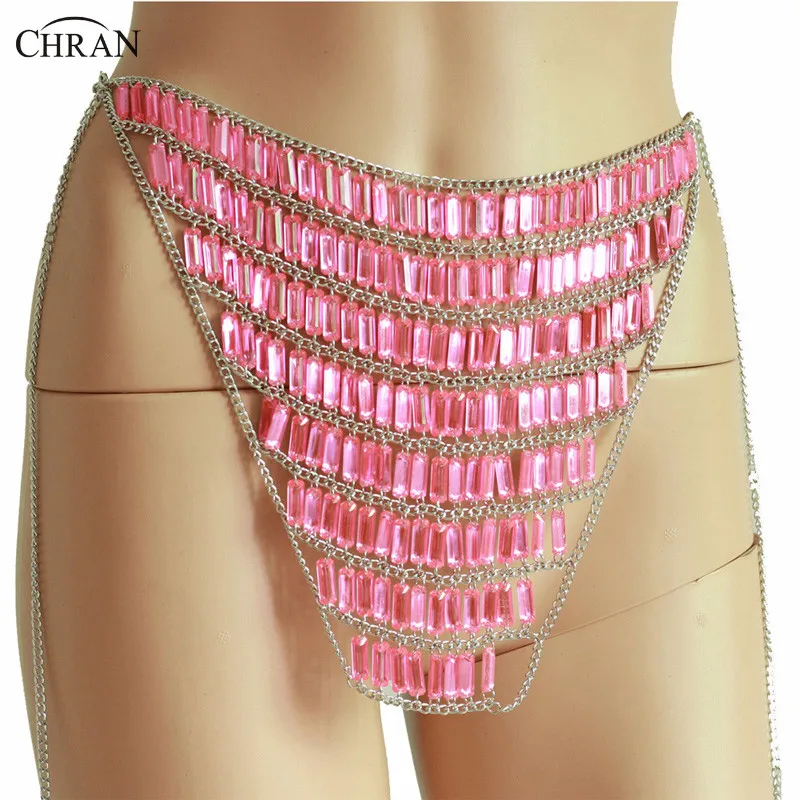 

Chran Fashoin Colorful Sequins Women Underwear Chain Sexy Showgirl Dress Decor Dance Jewelry Wear