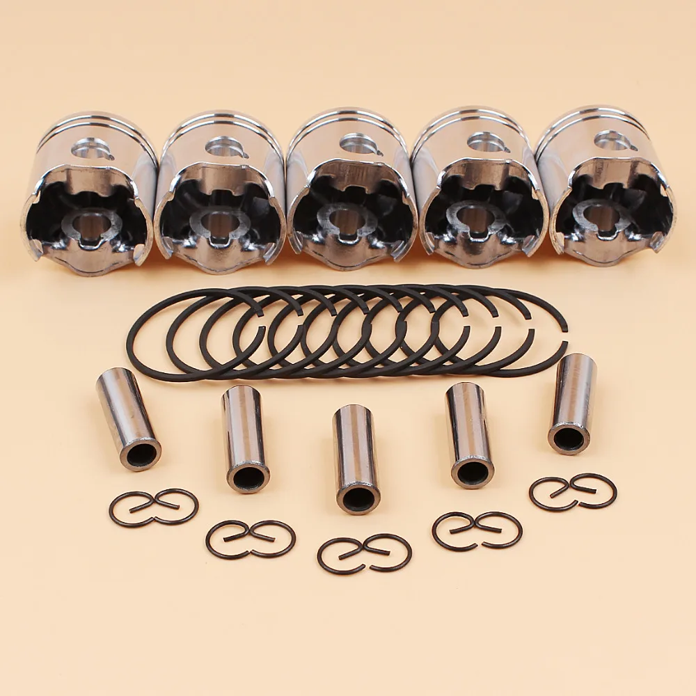 Pistão Pin Anéis Kit para Brushcutter, Grass Trimmer Peças de Reposição, Fit para STIHL, FS120, FS120R, FS300, BT121, FS 120, 300, 35mm, 5pcs por lote