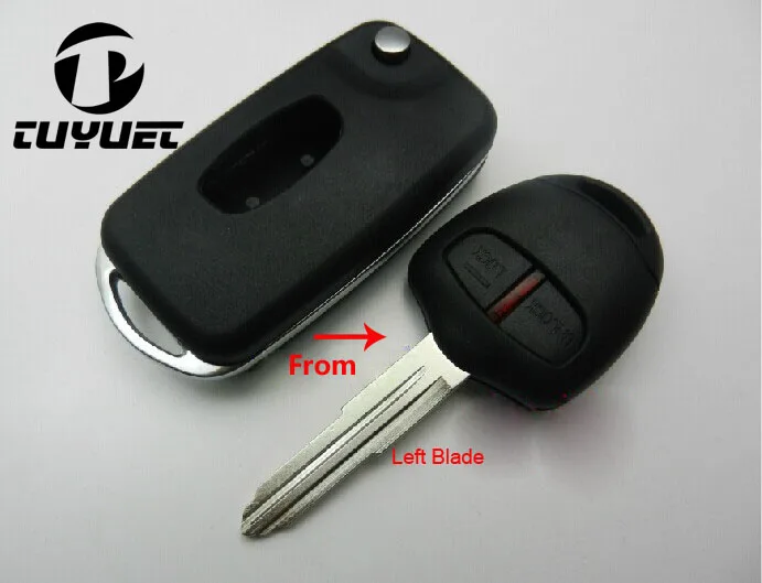 

Blank Modified Flip Folding Remote Key Shell For Mitsubishi Outlander/Grandis With Left Key Blade