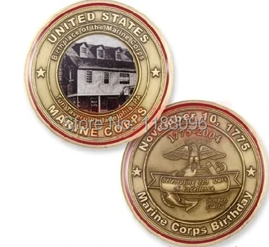 Top Quality Marine corps metal coins cheap print  Copper coins cheap custom antique gold coins