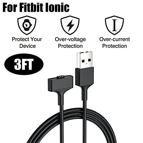 Compatible Fitbit Ionic Charging Cable, 2 Pack Replacement USB Charger Charging Cable Adapter Compatible Fitbit Ionic Smartwatch