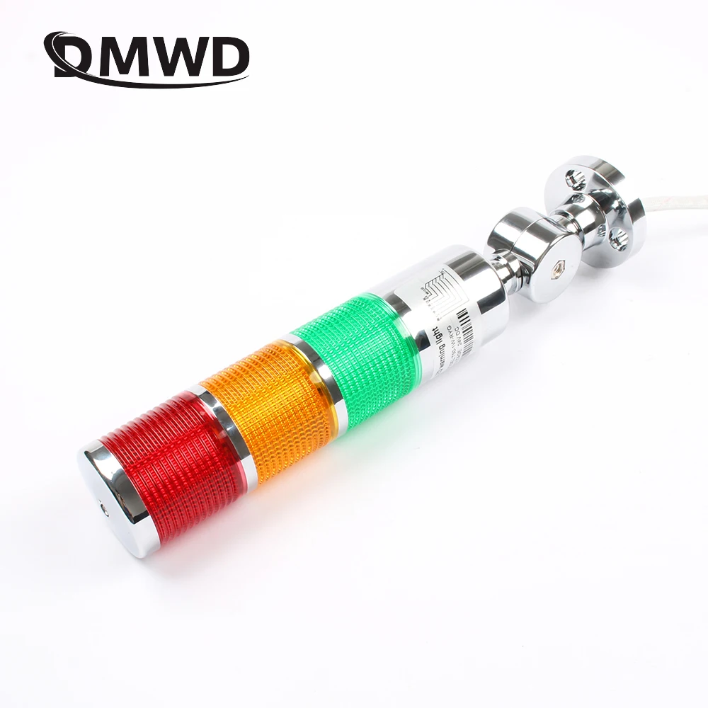 12V 24V Safety Stack Lamp Red Green Yellow Flash Industrial Tower Signal Light LED Sliver indicator light 3 layer with base