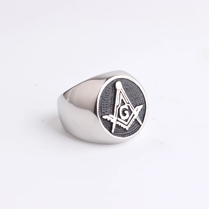 Domineering masonic ring casting Punk Gothic free Mason Stainless Steel finger rings for men wholesale