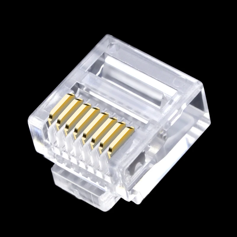 cncob Cat5e utp flat network cable network connector 8P8C rj45 modular Ethernet connector RJ-45 short crystal head 50pcs