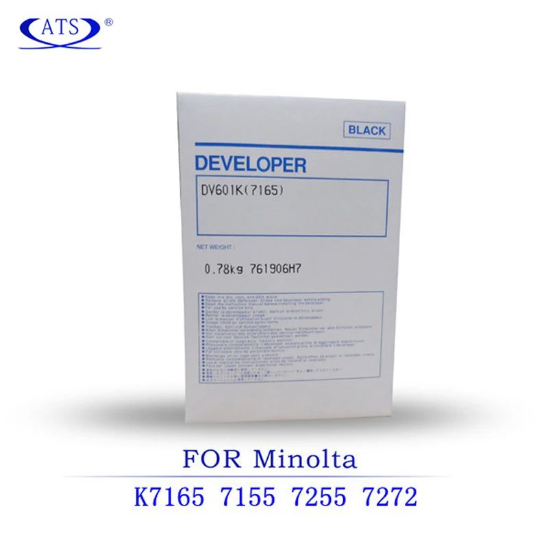 DV601 black developer powder for Konica Minolta K 7165 7155 7255 7272 BH 500 601 750 K7165 K7155 K7255 K7272 BH500 BH601 BH750