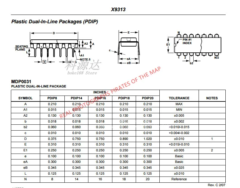 X9313ZP DIP-8 X9313 재고, 로트당 5 개