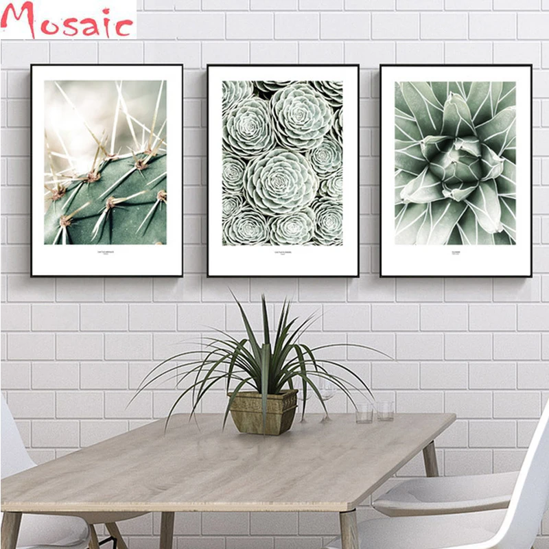 

Full Square/Round Drill 5D DIY Diamond Painting 3 piece green plant" Cactus" Embroidery Cross Stitch 5D kitchen Decor Gift