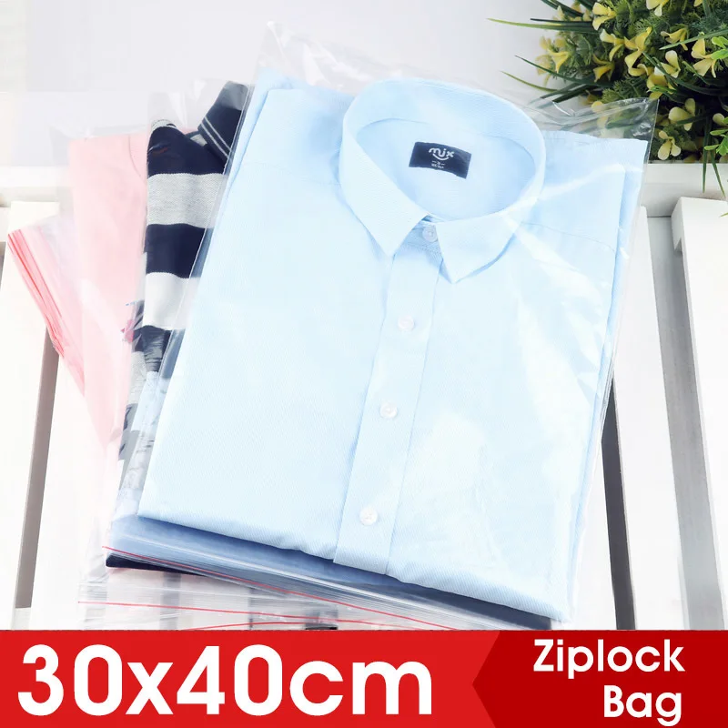 30x40cm Clear Plastic Ziplock Bags Clothes Sundries Zip Lock Plastic Bags With Zipper Thick Shoes Garment Storage Bag Organizer