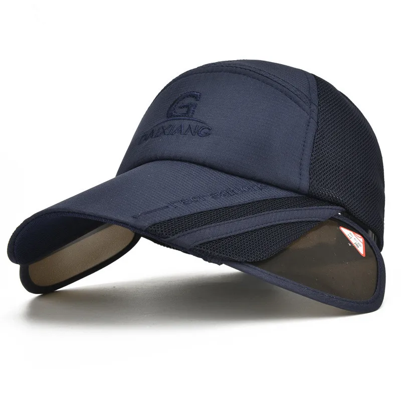 2019 Summer Outdoor Baseball Cap Retractable Anti-UV Breathable Quick Dry Hat Sun Protection Adjustable Visor Men Women