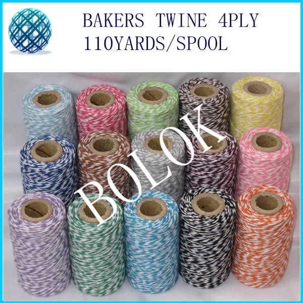 

colorful thin Bakers twine (110Yards/spool) 500pcs/lot ,divine twine, cotton twine 22kinds color you can choose by free shipping