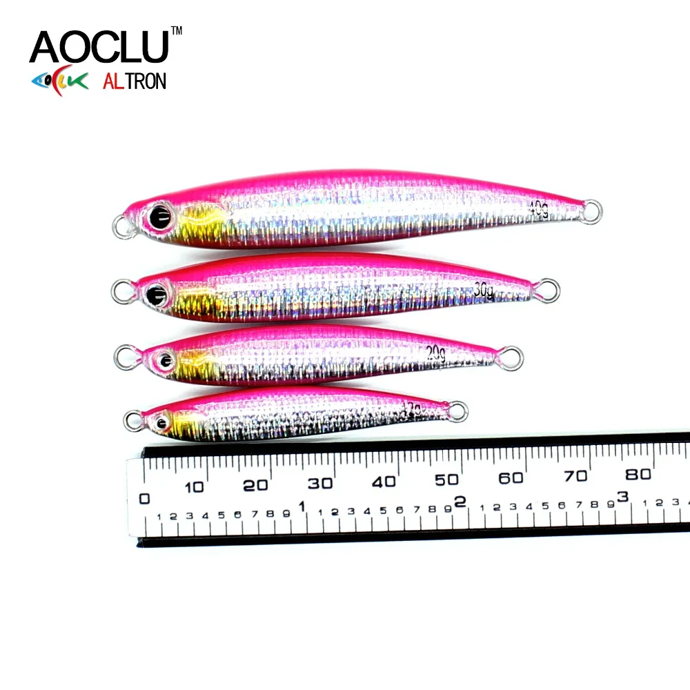 AOCLU-Fast Metal Jig Shore Fishing, Sardine Hard Bait, Sinking Stick, Relective Hologram More Bites, UV Glow, 12g, 20g, 30g