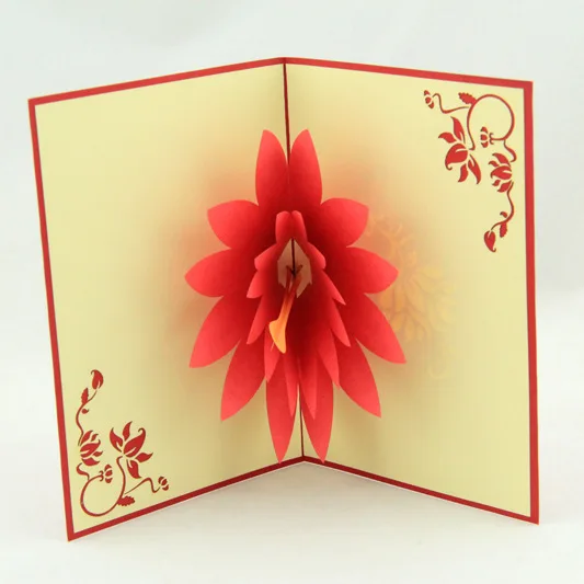 Qubiclife 3D hollow lotus Creative Tourism Manual DIY three-dimensional paper cards