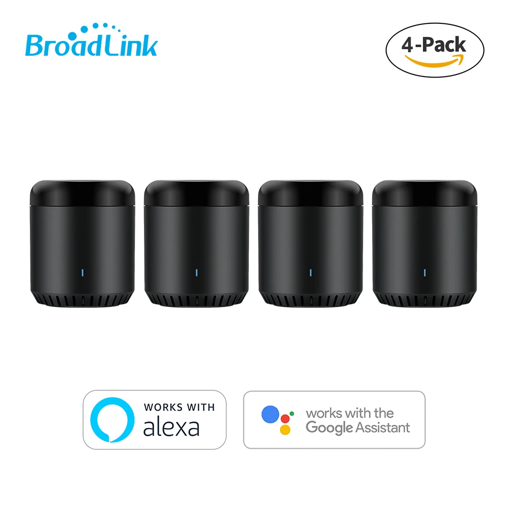 4-Pack Broadlink RM mini 3 Smart Remote Control WI-Fi+IR for Smart Home Automation Hub Google Home Gateway