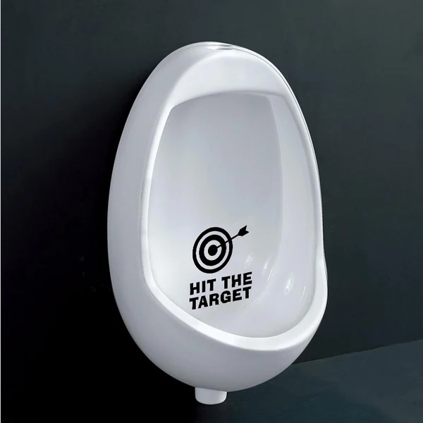 New Arrival Creative Funny HIT THE TARGET Bathroom Toilet Urinal Sticker Reminder for Him Her