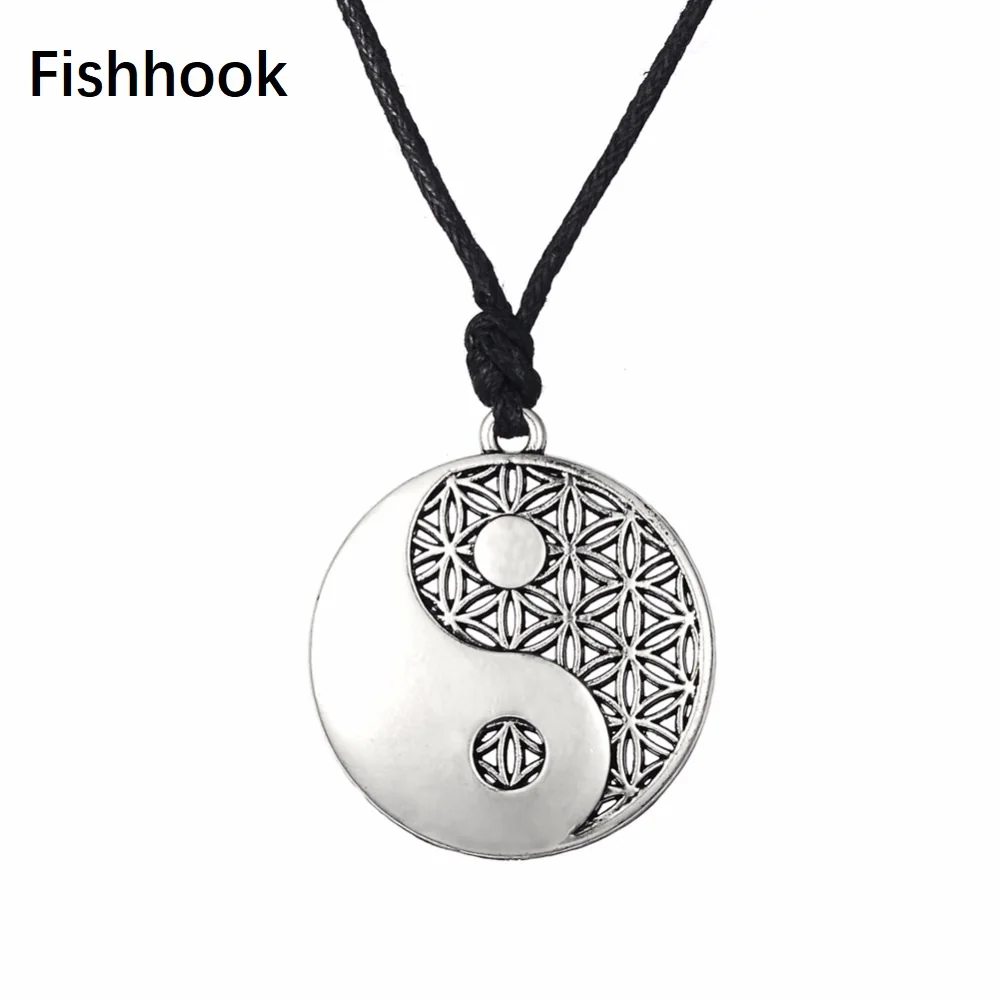 Fishhook Yin Yang Necklace Taoist Supernatural Symbol Of Balance Eight Diagrams Chain Chinese Amulet Gift For Man Woman Jewelry