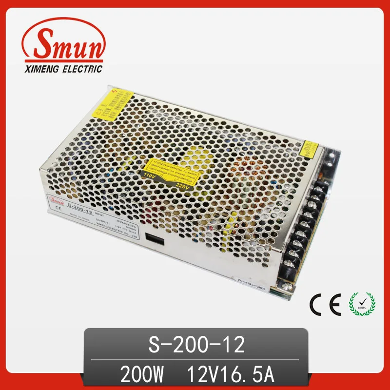 200W 12V 16.5A Single Output AC/DC Switching Mode Power Supply S-200-12