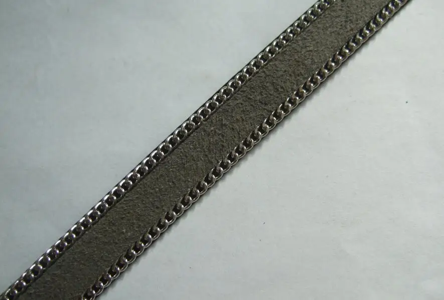 Free shipping 100meters dark gray 10x2mm Flat Suede Leather cord , imitation flat leather cord 10mm