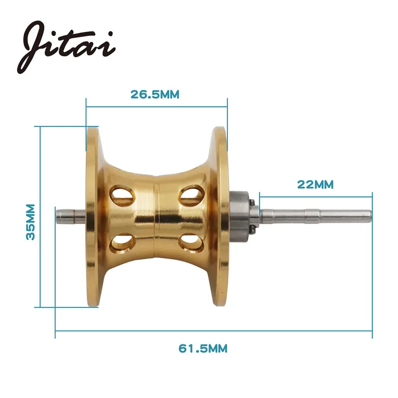 JITAI V-Shape Baitcasting Reel Spool CNC Alumibum Oxidation Spare Spool Magnetic Bait Casting Reel Replacement For Bait Wheels