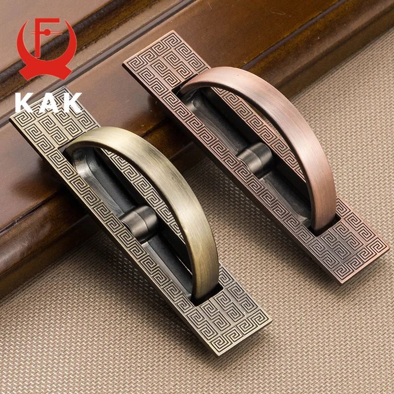 KAK Vintage Tatami Hidden Door Handles Zinc Alloy Recessed Flush Pull Cover Floor Cabinet Handles Furniture Handles Hardware