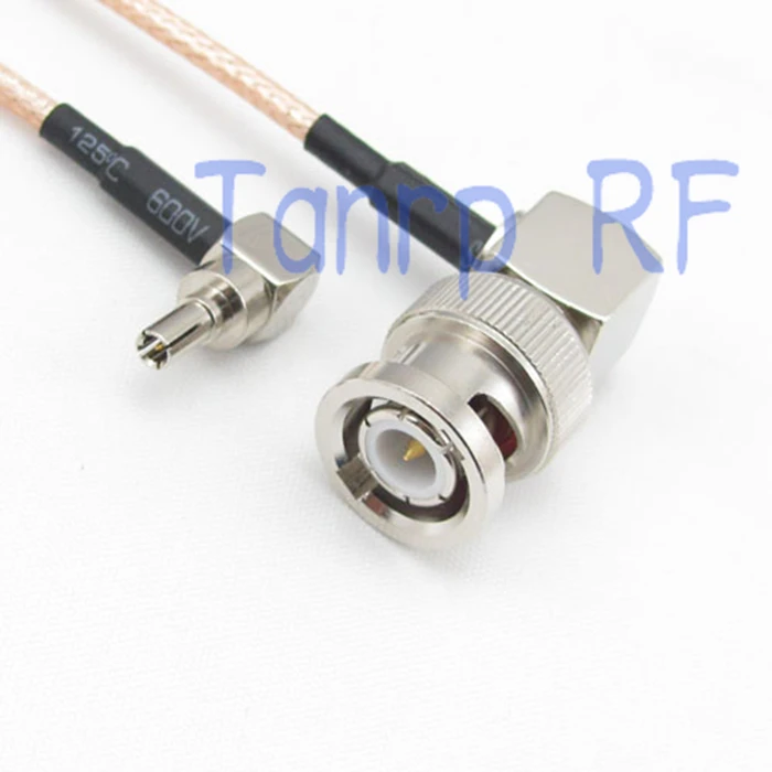 

10pcs 6inch BNC male right angle to CRC9 male right angle RF adapter connector 15CM Pigtail coaxial jumper cable RG316 cord