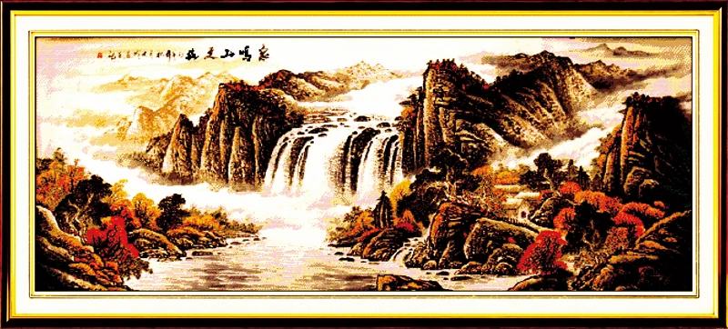 Maple leaves all over  the Fengming mountain cross stitch kit large lanscape Chinese style x embroidery DIY handmade needlework