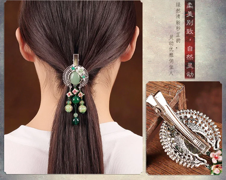 Chinese style Ethnic Hairpin Handicrafts Vintage Tassel Hair Clip Headwear Women Ancient Costume Accessories Hair Ornaments